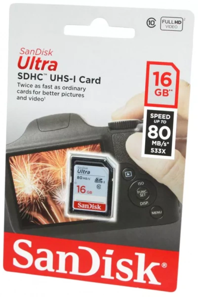 Карта памяти SD SanDisk 16GB кл10