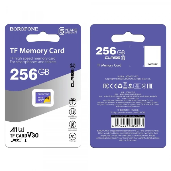 Карта памяти micro SD Borofone 256GB 10кл