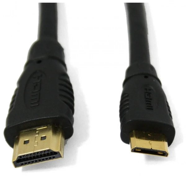 Шнур HDMI -  mini HDMI  (1,8м, Чёрный, Прямой, Cantell)